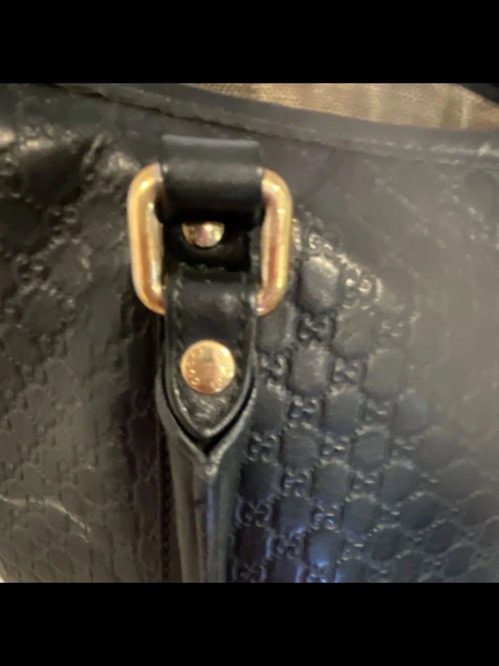 Gucci Black Quilted Tote with Gold-Tone Accents